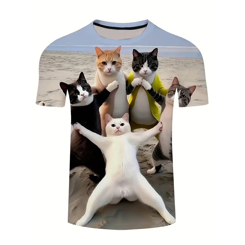 Popular Anime Merchandise - T-shirt divertente modello gatto Abbigliamento da