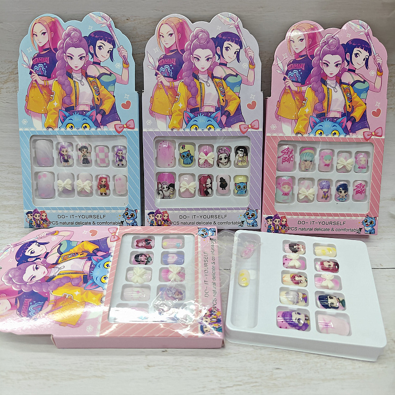 Anime Merchandise Nepal - Adesivi per unghie corti per bambini,