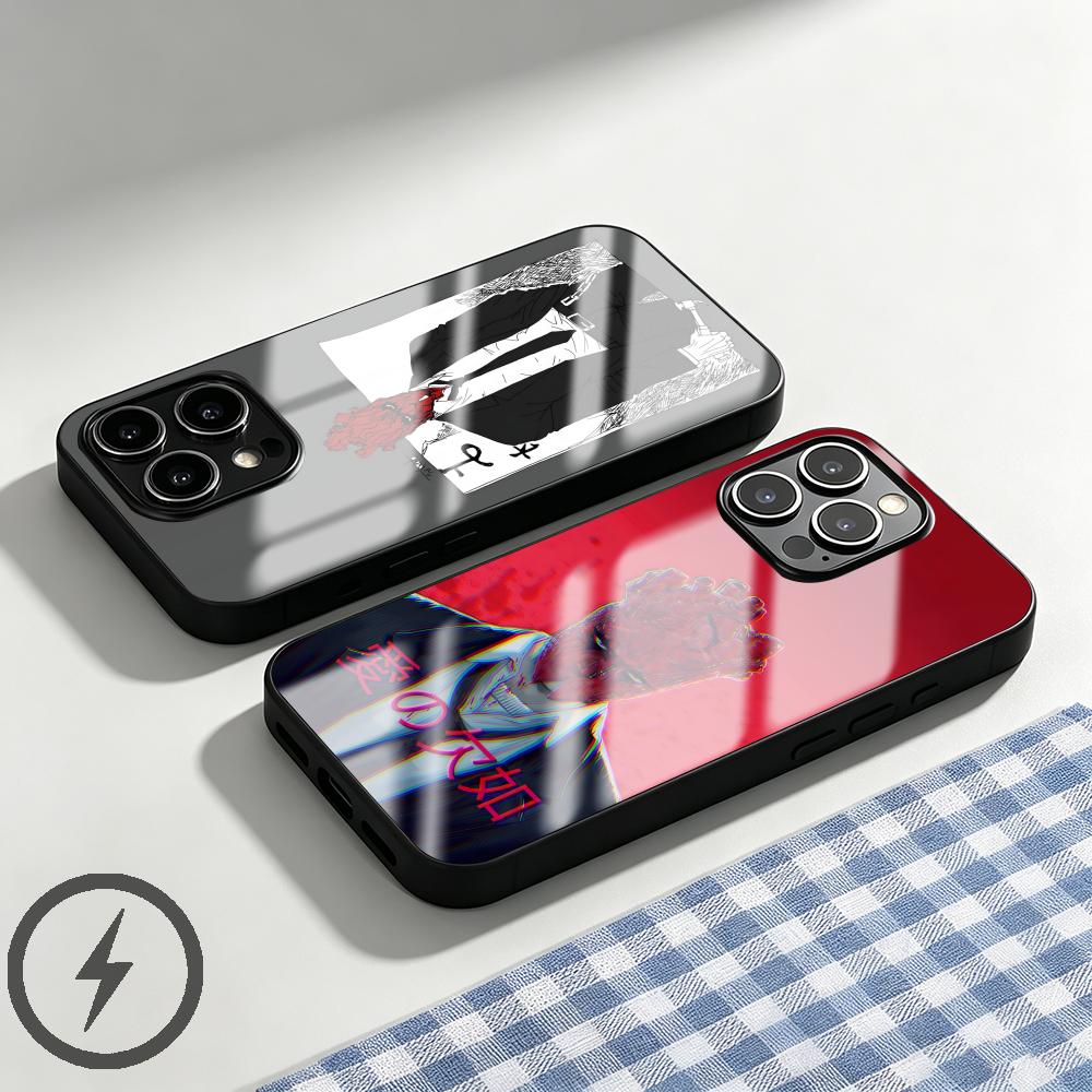 Phone Case Anime - Custodia per telefono in vetro magnetico